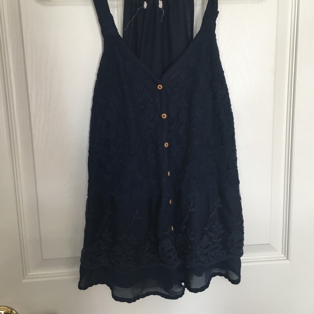 Blue lace tank top